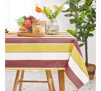 Deconovo Nappe Imperméable, Résistante à l'usure et aux Taches, Adaptée pour Restaurants et Jardins Extérieurs Rouge et Jaune 140×300