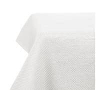 Deconovo Nappe Rectangulaire 132x229cm Imperméable Effet Lin pour Table Rectangle Salle à Manger Cuisine Mariage Fête, Blanc