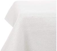 Deconovo Nappe Rectangulaire 137x274cm Imperméable Effet Lin pour Table Rectangle Salle à Manger Cuisine Mariage Fête, Blanc
