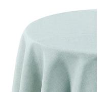 Deconovo Nappe Rectangulaire 140x140cm Imperméable Effet Lin pour Table Rectangle Salle à Manger Cuisine Mariage Fête, Bleu Clair