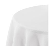 Deconovo Nappe Rectangulaire 140x140cm Imperméable Effet Lin pour Table Rectangle Salle à Manger Cuisine Mariage Fête, Blanc