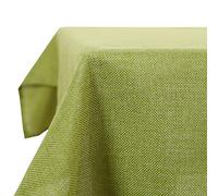 Deconovo Nappe Rectangulaire 140x250cm Imperméable Effet Lin pour Table Rectangle Salle à Manger Cuisine Mariage Fête, Vert
