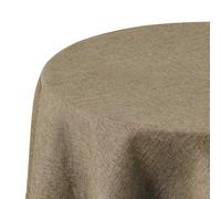 Deconovo Nappe Rectangulaire Anti Tache Effet Lin Ø140 cm, Imperméable Lavable, Nappe Extérieur pour Table Jardin, Salle à Manger, Cuisine, Mariage, Fête, Taupe Clair
