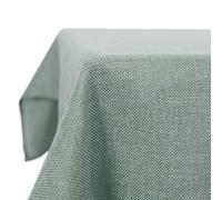 Deconovo Nappe Rectangulaire Anti Tache Effet Lin 150x150 cm, Imperméable Lavable, Nappe Extérieur pour Table Jardin, Salle à Manger, Cuisine, Mariage, Fête, Vert Menthe