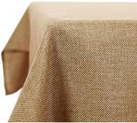 Deconovo Nappe Rectangulaire 150x200cm Imperméable Effet Lin pour Table Rectangle Salle à Manger Cuisine Mariage Fête, Jaune Brique