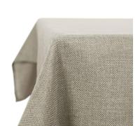 Deconovo Nappe Rectangulaire Anti Tache Effet Lin 150x200 cm, Imperméable Lavable, Nappe Extérieur pour Table Jardin, Salle à Manger, Cuisine, Mariage, Fête, Lin Clair