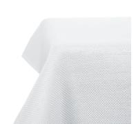 Deconovo Nappe Rectangulaire Anti Tache Effet Lin 150x220 cm, Imperméable Lavable, Nappe Extérieur pour Table Jardin, Salle à Manger, Cuisine, Mariage, Fête, Blanc