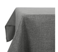 Deconovo Nappe Rectangulaire 150x300cm Imperméable Effet Lin pour Table Rectangle Salle à Manger Cuisine Mariage Fête, Gris foncé