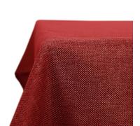 Deconovo - Nappe rectangulaire en faux lin résistante à l'eau pour salle à manger, rouge, 130 x 220 cm