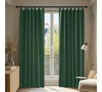 Deconovo Paire de Rideaux occultants Super Doux à Isolation Thermique pour Salon Vert foncé 55 x 82 cm