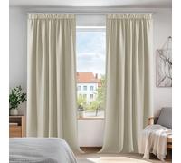 Deconovo Rideau Galon Fronceur Anti Froid et Chaleur Salon Chambre Beige