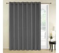 Deconovo Rideau Gris Clair Occultant à Oeillets Isolant Thermique Rideau Tissu Porte en Chambre Salon 254x242cm Rideau Grande Largeur pour Enfant Garcon Gris