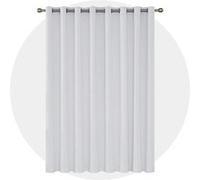 Deconovo Rideau Occultant à Oeillets Rideau Chambre Fille Rideau Décoratif Rideau Thermique Isolant Rideaux pour Salon 200x270cm Blanc Pâle Gris