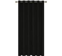 Deconovo Rideau Occultant Chambre Thermique Isolant a Oeillet Rideau de Porte Rideaux Grande Largeur 200x290cm Noir Noir G