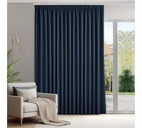 Deconovo Rideau Occultant Galon Fronceur pour Salon Chambre Bleu Marine | 1 Panneaux , L300 x H245 cm , Tissu isolant pour réduire la lumière, préserver l’intimité et améliorer le confort intérieur