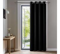 Deconovo Rideau Occultant Rideaux Thermique Acoustique Noir | 1 panneaux, L 140 x H 240 cm, Avec Oeillets, Rideau Chambre, Separation de Piece, Anti Chaleur, Isolant, Phonique, Anti UV