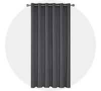 Rideaux occultants pour portes, 290 x 200 cm, gris foncé