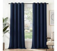Deconovo Rideau Occultant Thermiques Anti Froid, 140L X 350H cm, Double Rideau Isolant Anti-Bruit, Économie d'Énergie, Idéal pour Chambre et Salon, Bleu Marine, 2 Pièces