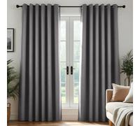 Deconovo Rideau Occultant Thermiques Anti Froid, 200L X 260H cm, Double Rideau Isolant Anti-Bruit, Économie d'Énergie, Idéal pour Chambre et Salon, Gris Clair, 2 Pièces