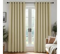 Deconovo Rideau Occultant Thermiques Anti Froid, 200L X 260H cm, Double Rideau Isolant Anti-Bruit, Économie d'Énergie, Idéal pour Chambre et Salon, Beige Foncé, 2 Pièces