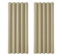Deconovo Rideau Occultant Thermiques Anti Froid, Double Rideau Isolant Anti-Bruit, Économie d'Énergie, Idéal pour Chambre et Salon, 168X229 CM (Largeur X Hauteur), Beige Foncé, 2 Pièces