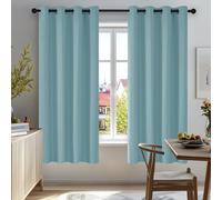 Deconovo Rideau Occultant Thermiques Anti Froid, Double Rideau Isolant Anti-Bruit, Économie d'Énergie, Idéal pour Chambre et Salon, 132X160 CM (Largeur X Hauteur), Bleu Ciel, 2 Pièces