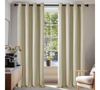 Deconovo Rideau Occultant Thermiques Anti Froid, Double Rideau Isolant Anti-Bruit, Économie d'Énergie, Idéal pour Chambre et Salon, 140X245 CM (Largeur X Hauteur), Beige Foncé, 2 Pièces