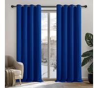 Deconovo Rideau Occultant Thermiques Anti Froid, Double Rideau Isolant Anti-Bruit, Économie d'Énergie, Idéal pour Chambre et Salon, 132X160 CM (Largeur X Hauteur), Bleu Roi, 2 Pièces