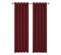 Deconovo Rideau Occultant Thermiques Anti Froid, Double Rideau Isolant Anti-Bruit, Économie d'Énergie, Idéal pour Chambre et Salon, 229X229 CM (Largeur X Hauteur), Rouge, 2 Pièces