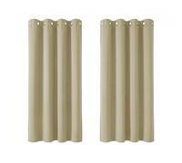 Deconovo Rideau Occultant Thermiques Anti Froid, Double Rideau Isolant Anti-Bruit, Économie d'Énergie, Idéal pour Chambre et Salon, 132X138 CM (Largeur X Hauteur), Beige Foncé, 2 Pièces