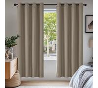 Deconovo Rideau Occultant Thermiques Anti Froid, Double Rideau Isolant Anti-Bruit, Économie d'Énergie, Idéal pour Chambre et Salon, 140X175 CM (Largeur X Hauteur), Taupe, 2 Pièces