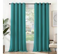Deconovo Rideau Occultant Thermiques Anti Froid, Double Rideau Isolant Anti-Bruit, Économie d'Énergie, Idéal pour Chambre et Salon, 140X245 CM (Largeur X Hauteur), Turquoise, 2 Pièces
