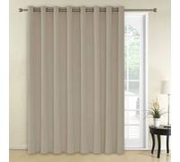 Deconovo Rideau Occultants à Oeillets Thermique Isolant Rideau Enfant Garcon en Chambre Salon Design Moderne Rideau Grande Hauteur 254x242cm Tissu Beige Foncé Beige G