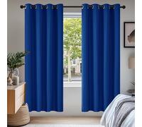 Deconovo Rideau Occultants Rideaux Thermiques à Oeillets Moderne Bleu Roi | 2 panneaux, L 140 x H 175 cm, Separation de Piece, Anti Chaleur, Isolant, Opaque, Acoustique, Rideau Porte Fenetre, Anti Uv
