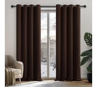 Rideaux de protection UV avec œillets, rideaux de décoration occultants, couleur marron foncé