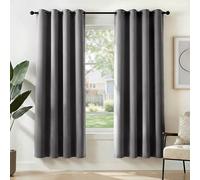 Deconovo Rideau Occultants Rideaux Thermiques à Oeillets Moderne Gris Clair | 2 panneaux, L 140 x H 180 cm, Separation de Piece, Anti Chaleur, Isolant, Opaque, Acoustique, Rideau Porte Fenetre, Anti Uv