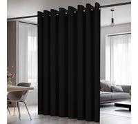 Deconovo Rideau Opaque Rideaux Occultant Grande Largeur, Moderne Noir | 1 panneaux, L 254 x H 242 cm, Thermique Oeillets, Separation Piece, Anti Chaleur, Phonique, Decoration Maison Chambre Salon