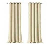 Deconovo Rideau Porte Fenetre Rideaux Thermique Anti Bruit Beige Foncé | 2 panneaux, L 140 x H 245 cm, Separation de Piece, Isolant, Phonique, Acoustique, Anti Chaleur Decoration Chambre Salon