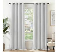 Deconovo Rideau Porte Fenetre Rideaux Thermique Anti Bruit Blanc Pâle Gris
