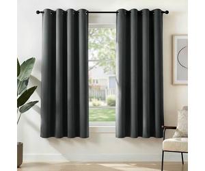 Deconovo Rideau Porte Fenetre Rideaux Thermique Anti Bruit Gris Foncé