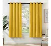 Deconovo Rideau Porte Fenetre Rideaux Thermique Anti Bruit Jaune Moutarde