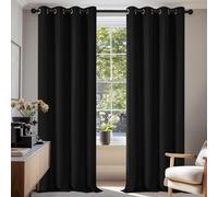 Deconovo Rideau Porte Fenetre Rideaux Thermique Anti Bruit Noir