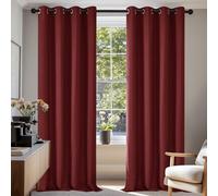 Deconovo Rideau Porte Fenetre Rideaux Thermique Anti Bruit Rouge