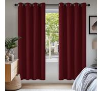 Deconovo Rideau Porte Fenetre Rideaux Thermique Anti Bruit Rouge