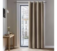 Deconovo Rideau Thermique Anti Chaleur Draperies à Oeillets Taupe | 1 panneaux, L 140 x H 180 cm, Rideau Chambre, Porte Fenetre, Isolant, Opaque, Phonique, Moderne, Occultant, Anti Bruit