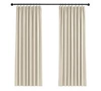 Deconovo Rideau Thermique Occultant Galon Fronceur Fenêtre Chamb Beige | 2 Panneaux , L140 x H175 cm , Anti froid et chaleur pour salon, intérieur maison, décoration élégante et confort au quotidien