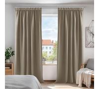 Deconovo Rideau Thermique Occultant Galon Fronceur Fenêtre Chamb Taupe | 2 Panneaux , L140 x H210 cm , Anti froid et chaleur pour salon, intérieur maison, décoration élégante et confort au quotidien