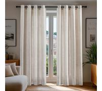 Deconovo Rideau Voilage Aspect Lin Naturel Transparent à Oeillets 140x270cm | 2 Pièces Voile en Lin Effet Naturel, Draperies Souple pour Fenêtre, Décoration Maison pour Chambre et Salon Moderne Élégant