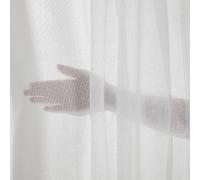 Deconovo Rideau Voilage avec Ruban Froncé Rideaux Voilage Transparent Rideau Voilage Aérien Transparent, 140x220cm (Largeur x Hauteur), Gris Clair, 2 Pièce