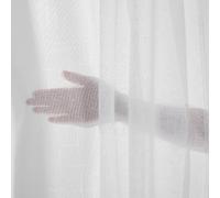 Deconovo Rideau Voilage TextureLin Croisé Oeillets Blanc Lessivé 2 Pièces | 140x260cm Voilage Transparent TextureLin Croisé Fenêtre, Panneaux Intérieurs Décoratifs pour Chambre, Salon et Maison Moderne
